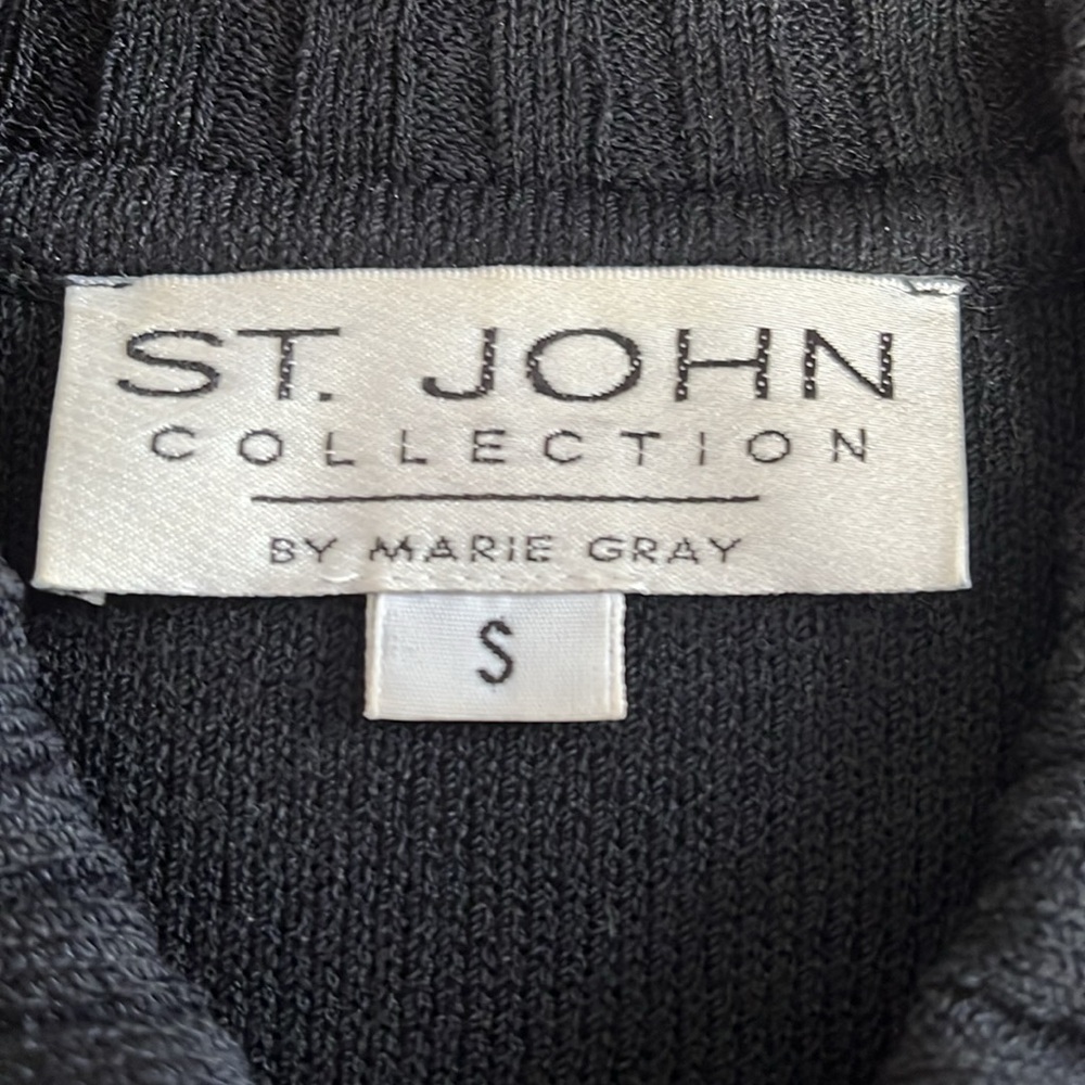 ST.JOHN By Mary Gray Jacket Collared Full Zip Closure Black - Picture 8 of 8